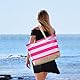 oscaurt Strandtasche XXL Familie Badetasche Umhängetasche Shopper Tasche Damen Wasserdicht Beach Bag mit Reißverschluss Faltbare Travel Bag Umhängetasche für Strand Reisen Einkaufen (Rose)