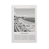 LZTEN Copacabana-Druck, schwarz-weiß, 