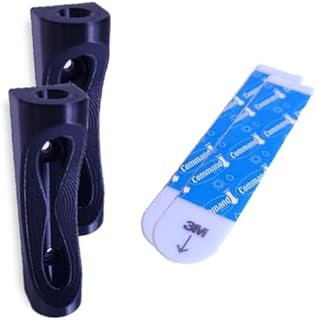 Generic Stick Flag Mounting Bracket - 2 Pack - Fits 5/16"" Wooden Flags - Removable Adhesive Strip or Screw Mount, Black, LB3D32