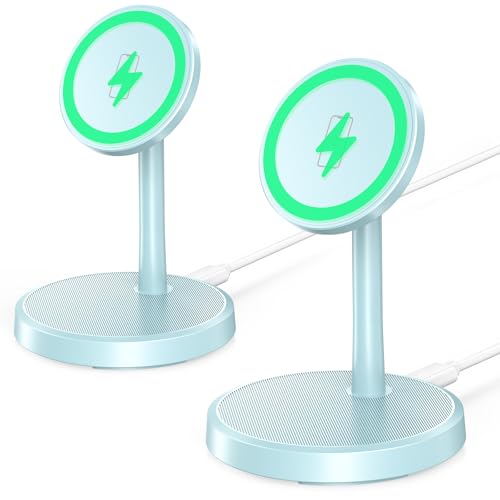Chargeur magnétique sans fil bleu lot de 2 contre les câbles tordus et les pannes de batterie