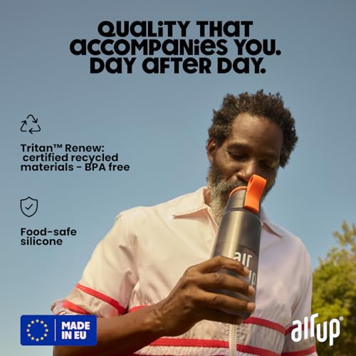 AIR UP® water bottle Twist Pro original starter set with pods in 5 flavours I 1l drinking bottle with sugar-free flavouring I dishwasher-safe, BPA-free I in Grey - Image 4
