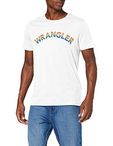 Wrangler Herren SS Rainbow Tee T-Shirt, per Pack Weiß (White 989), Small (Herstellergröße: S)