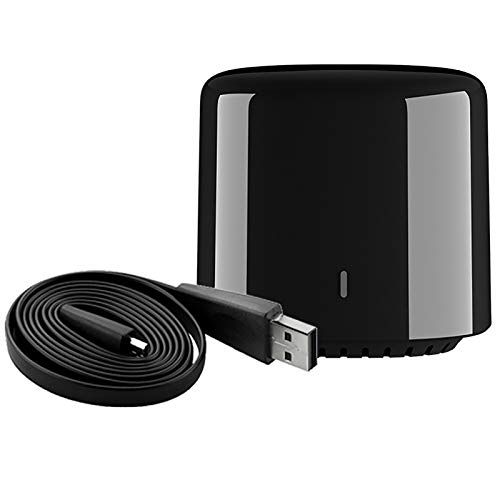 RM4C Mini IR-Fernbedienung WiFi Smarthome, Infrarot-Empfänger Timer Voice Control-System Universal-Version, Kompatibel Mit Alexa,Schwarz