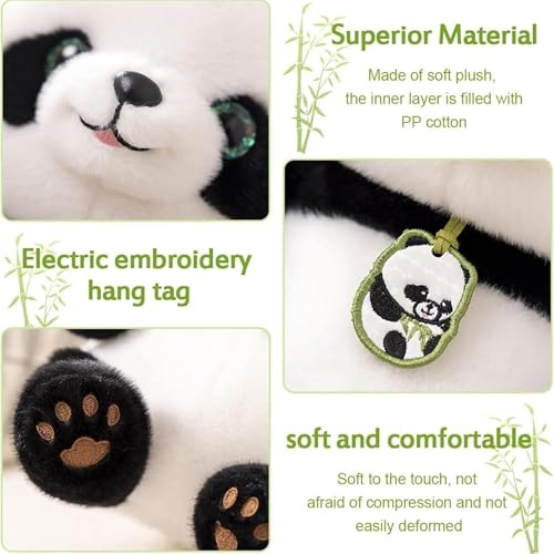 Image of Tickles Cute Panda Bear Soft Stuffed Plush Animal Toy for Kids Boys & Girls Birthday Gift (Color: Black & White, Size: 40 cm)