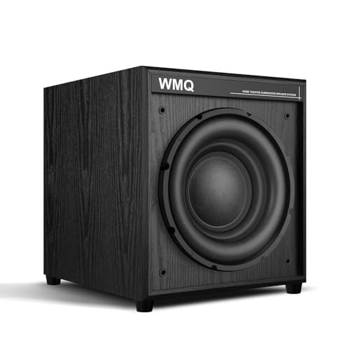 WMQ 10' Powered Home Subwoofer, 300W RMS, High-Fidelity Bass, MDF Enclosure with Heat Sink