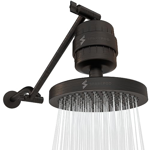 Image of SparkPod Filtered Shower Head & 11 inch Shower Arm, 6 inch Round, Oil-Rubbed Bronze