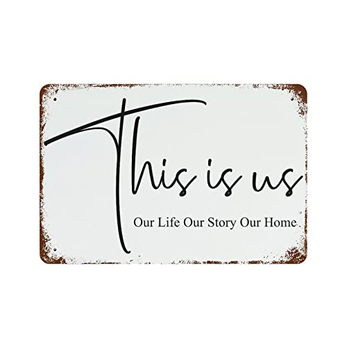 Panneau en métal This Is Us plaque murale de motivation 30x45 cm