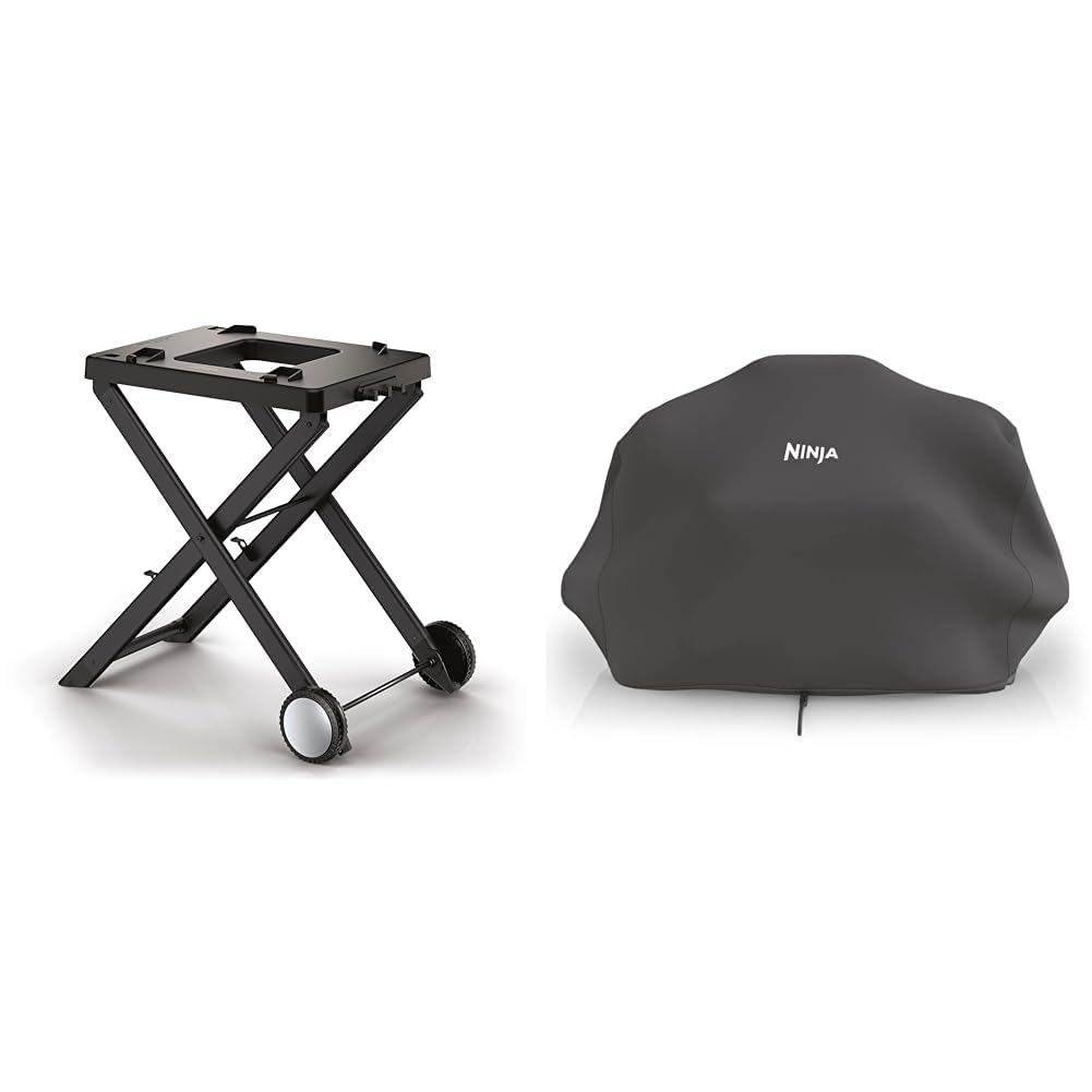 Ninja Woodfire faltbarer Grillständer, kompatibel mit Ninja Woodfire Electric Outdoor BBQ Grill & XSKCOVER Premium-Outdoor-Abdeckung, kompatible Holzfeuer-Grills