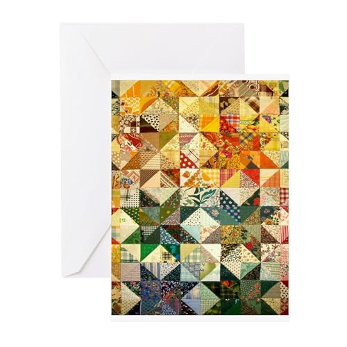 CafePress Fun Patchwork Quilt Greeting Cards Folded Greeting Cards (10-pack) Matte