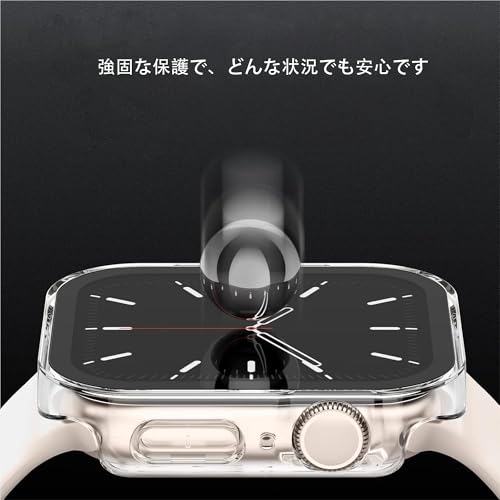 JUNOVA for Apple Watch 防水ケース 【2025新型】 Ultra2/Ultra 49mm対応 アップルウォッチ保護カバー 3D直角エッジ設計 PC+ガラス画面 9H硬度 耐衝撃 防水 超薄型 軽量 高タッチ感度 簡単装着 一体型 全面保護 クリア