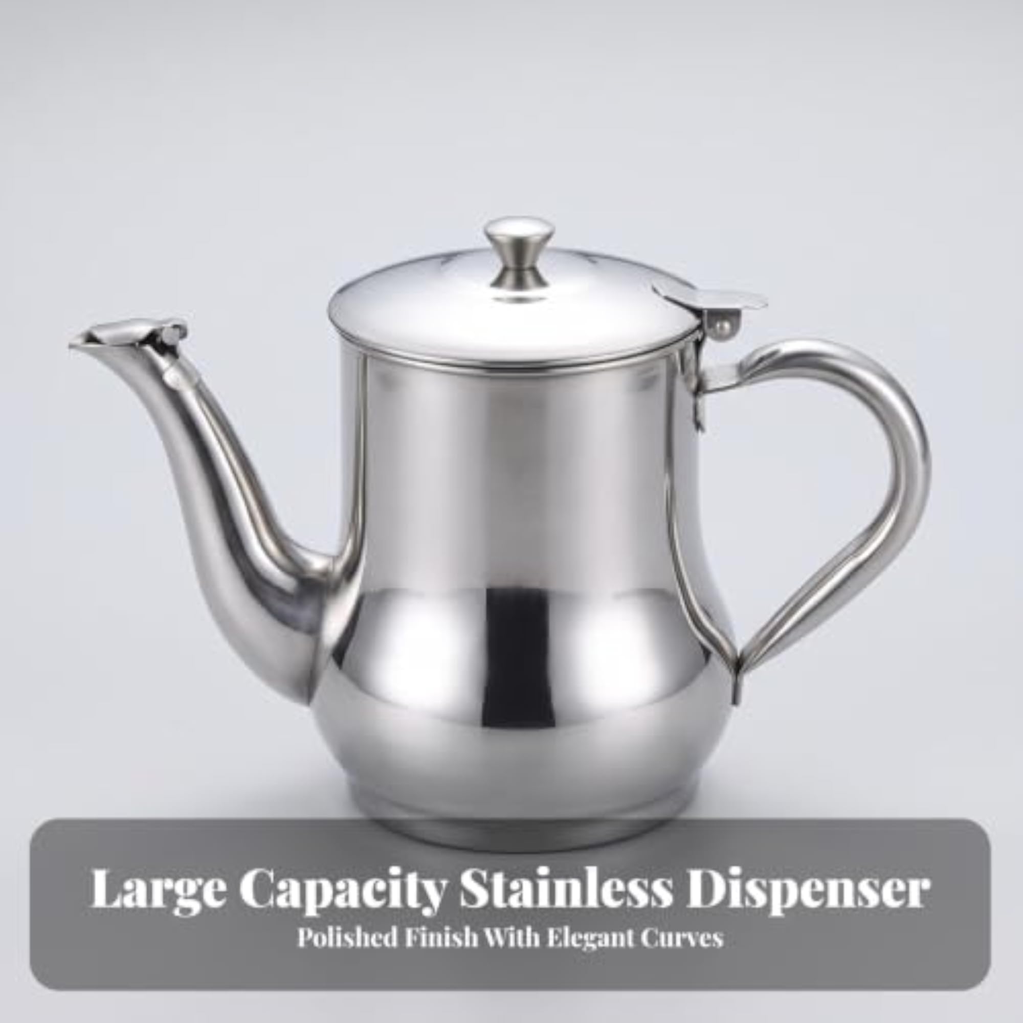 Stainless Steel Oil Pitcher with Filter, 60OZ
