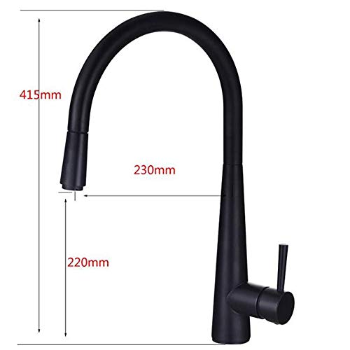 Robinet de cuisine télescopique rotatif pour grand évier double - 3