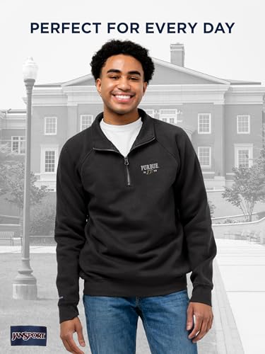 Image of JanSport Unisex Adult NCAA Officially Licensed Rival Long Sleeve Stand-Up Collar Quarter Zip Sweatshirt