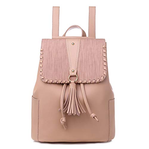 Yiwjby Vintage Tassel Backpack Women Leather Bag Mochilas MultifuncióN