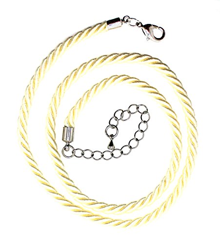 Mevoi Three Ply Twisted Faux Silk Cord Necklace (20 inch)-Ivory