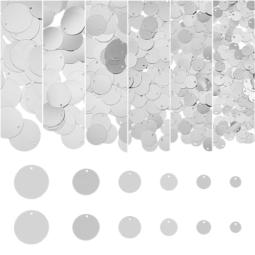 Dicosmetic DIY Silberne Runde Pailletten 880 Stück