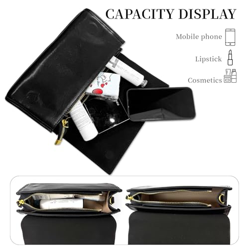 Black Leather Shoulder Bag Black Handbags Purses Leather Shoulder Purse Women Genuine Leather Handbags4