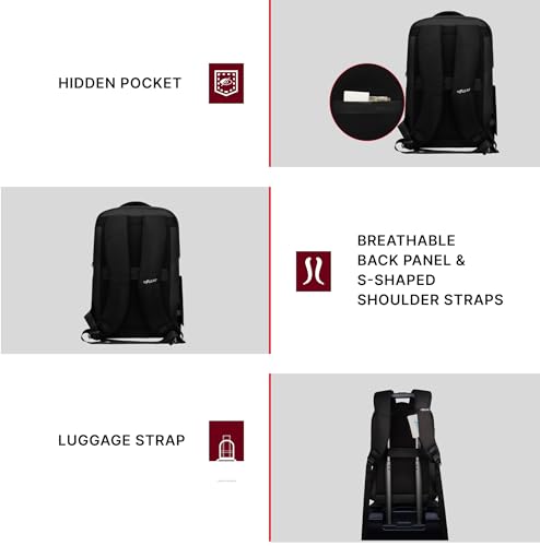 Image of F Gear Kaneki Black 30L Premium Soft Touch Laptop Backpack | Fits 17 inch Laptop | USB & Type-C Charging, Number Lock, Tablet Sleeve, Hidden Pocket & Luggage Strap | Office & Travel