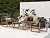 Grand patio Outdoor 4-Piece Modern Aluminum Patio Furniture Sets 5 Person Conversation Set, Faux Wood Grain Finish Frame Sofa with Removable Olefin Extra Thick Cushions and Coffee Table for Garden