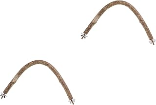 Abaodam 2 Pcs Stand up Parrot Cage Budgie Toys Bird Grinding Stick Parrot Perch Wood Bird Cage Perch Wood Parrot Stand Bird Grinding Stand Bird Stand Perch Natural The Swing Wooden