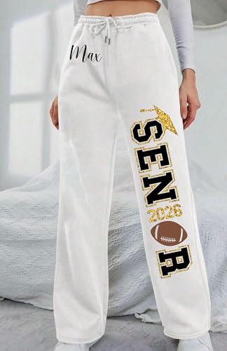 Personalized Senior Straight Leg Sweatpants Class of 2026, Custom Graduation Pants with Name3