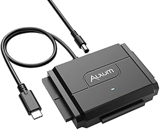 Alxum IDE to USB C Converter, SATA IDE Hard Drive Reader Cable for 2.5/3.5 inch IDE HDD and SATA HDD/SSD, with 12V/2A Power Supply
