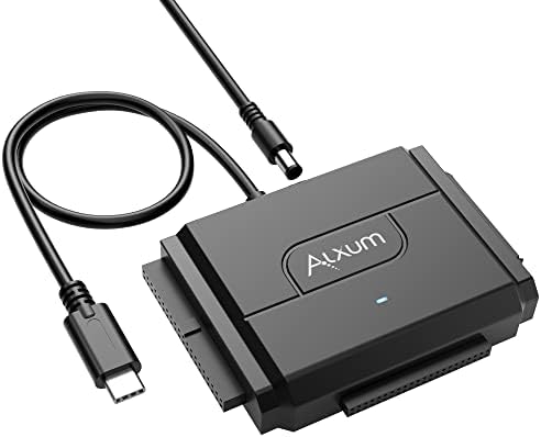 Alxum IDE to USB C Converter, SATA IDE Hard Drive Reader Cable for 2.5/3.5 inch IDE HDD and SATA HDD/SSD, with 12V/2A Power Supply