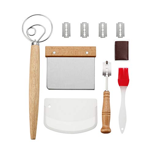 Yolistar Broodbakgereedschapsset, Deense garde, bakgereedschap met 5 messen, broodschraper, gereedschapsset voor het maken van brood, voor thuis, keuken