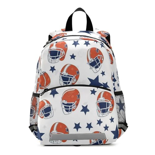Mnsruu Kleinkind-Rucksack, American Football-Helme, Kinderzimmertasche für Jungen und Mädchen, Vorschule, Kindergarten, Büchertasche, Reisetasche, Kindertagesstätte mit reflektierenden Streifen
