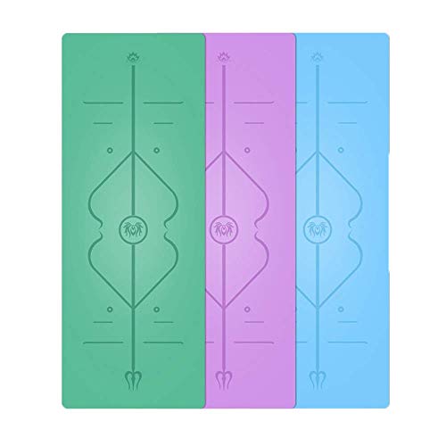 KaiKai Yoga Mat, Classic Pro Yoga Mat Eco Friendly Natural Rubber Non Slip Fitness Exercise Mat - Built In Pose Alignment Lines 183 X 68 X 0.5CM