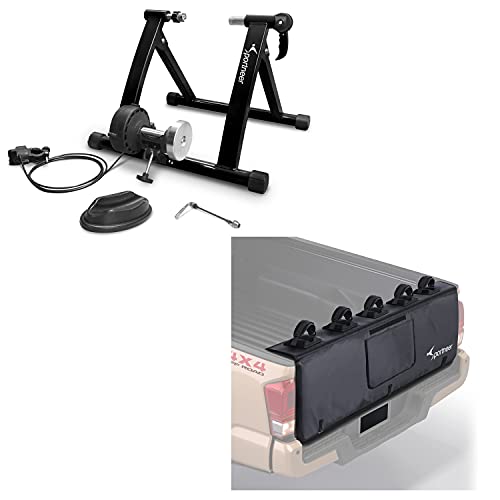 Sportneer Tailgate Protection Pad Waterproof Prevents Scratches with 2 Tool Pockets and Bike Trainer Stand Steel