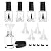 Adecco LLC Empty Nail Polish Clear Bottles with Brush Cap Funnel and Mixing Ball (15ml 5p)