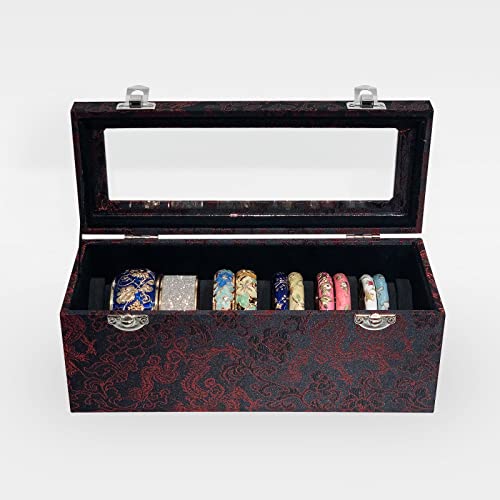 Ujoy Random Pack Colors Enamel Jewelry Set Golden Flower Engraved 10 Pcs Cloisonne Bracelets In A Box #TOP1