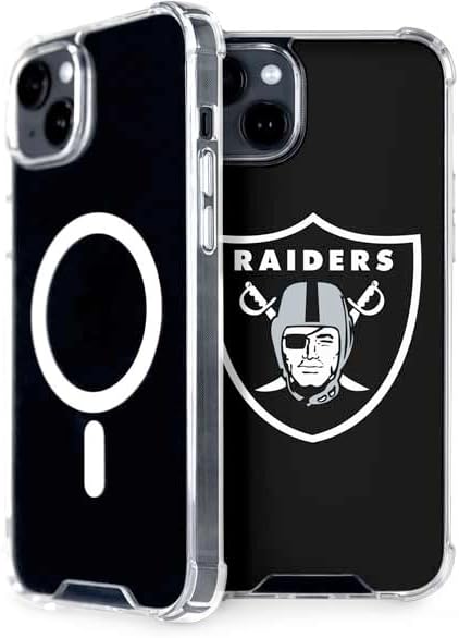 Skinit Phone Case Compatible with MagSafe iPhone 15 Plus - Officially Licensed NFL Las Vegas Raiders Large Logo Design