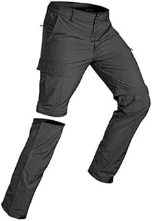Wespornow Men's-Convertible-Hiking-Pants Quick Dry Lightweight Zip Off Breathable Cargo Pants for Outdoor, Fishing, Safari (Grey, Medium)