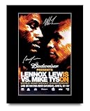 HWC Trading Lennox Lewis vs Mike Tyson Gifts Printed Signed Autograph Poster for Boxer Memorabilia Fans - US Letter (ID-014569)