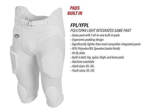 Rawlings FPL Sporting Goods Mens Light Weight Integrated Football Game Pant thumb #1