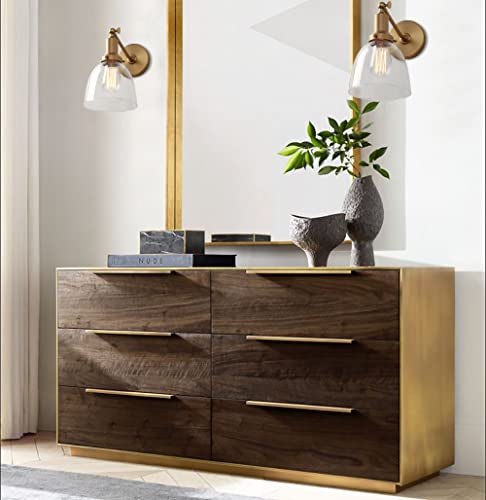 Permo Industrial Vintage Slope Pole Wall Mount Single Sconce With 6.7" Oval Dome Clear Glass Shade Wall Sconce Light Lamp Fixture (Antique) #TOP6