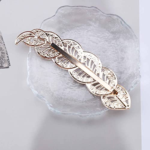 Iaceble Boho Leaf Hair Clip Hairpin Hollow Leaf Barrette Hair Clips Vintage Gold Bobby Pin Hair Barrette Bridal Hair Pin Decorative Hair Accessories For Women And Girl Headpiece #TOP3