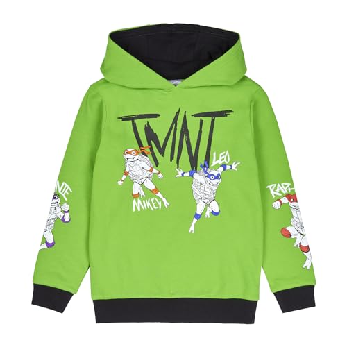 TEENAGE MUTANT NINJA Sudadera con capucha de Tortugas TMNT para niños pequeños, ropa oficial de las Tortugas Ninja, verde, 5 6 años