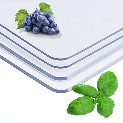 GYCQRS Toalha de mesa transparente PVC, película transparente de 1 mm, borda chanfrada, película transparente retangular (50 x 60 cm), mesa antimanchas, toalha de mesa e cozinha impermeável, protetor