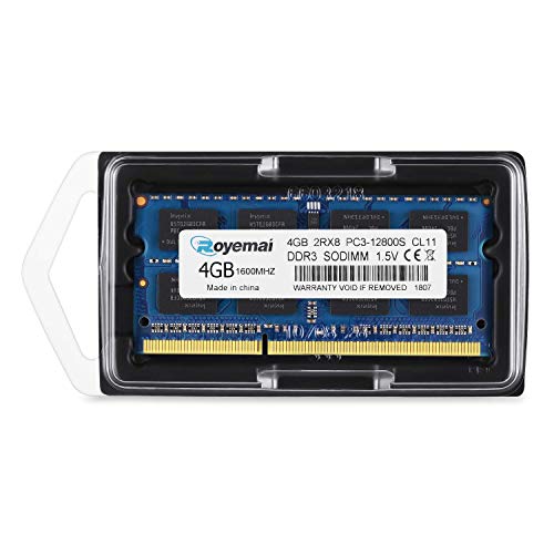 Image of 4GB DDR3 1600 Sodimm, ROYEMAI PC3-12800 DDR3 RAM 2Rx8 1.5V CL11 204-pin for Laptop Computer
