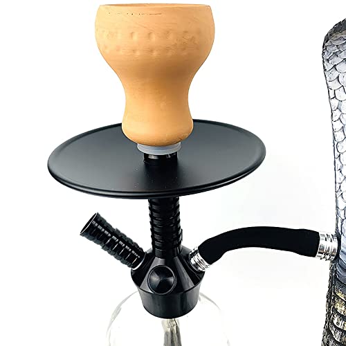 chenmu Wasserpfeife Dekorationen - Schlange und Schädel Statuen Shisha Set mit LED Licht, 4 Schlangenkopf Schlauch… – Bild 7