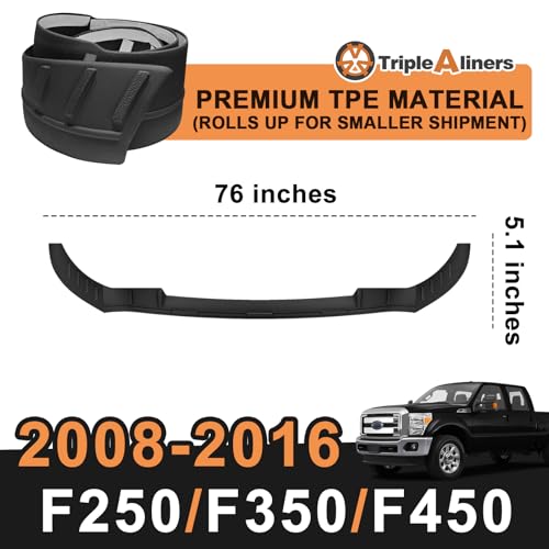 Image of TripleAliners Hood Bug Deflector Protector for 2008-2016 Ford F250 F350 /450 | for Ford Super Duty, Hood Protector, Bug Deflector Shield Replacement, Flexible TPE Material, Easy to Install