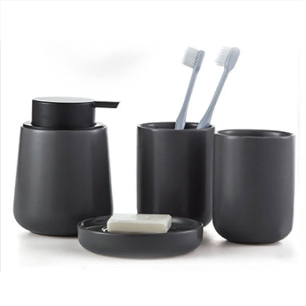 Kitchen Soap Dispenser Soap Dispenser Set Household Ceramic Soap Dispenser Wash Mouth Cup Soap Dish Sanitary Four-piece Set Handsoaps Dispenser