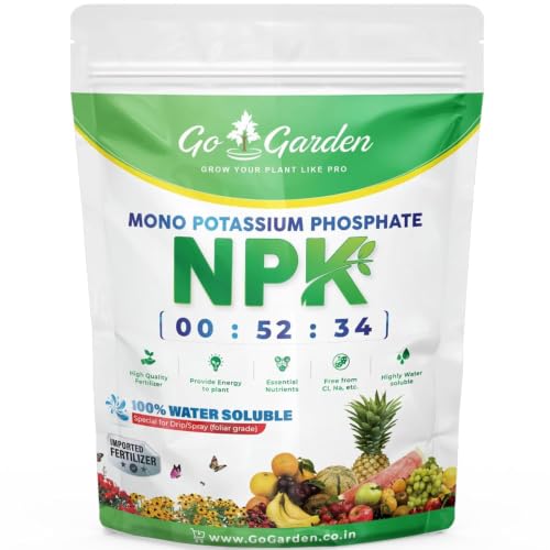 Image of Go Garden MKP 00 52 34 Fertilizer for Crops | Mono Potassium Phosphate Water Soluble | High Phosphorus & Potassium for Flowering & Yield Improvement 400 G