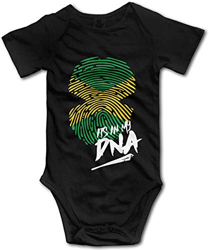 It's in My DNA Jamaican Baby Climbing Short Sleeve Onesie 6-12 Month Black