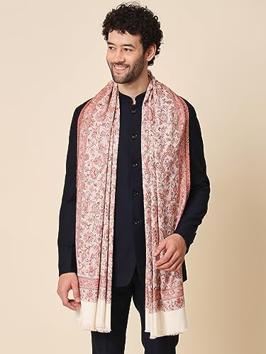 Image of Zamour Faux Pashmina Soft Jamawar Woven Jacquard Shawl for Men