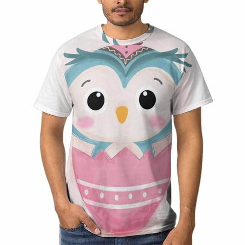 T-Shirts à Col Rond Hibou Homme Mode Casual Motif Animal