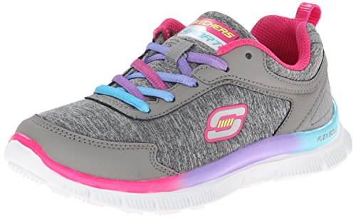 Skechers girls 81885l Skech Flawless Flyer - fashion sneakers, Gray/Pink/Purple, 12 Little Kid US